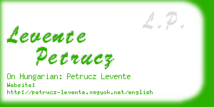 levente petrucz business card